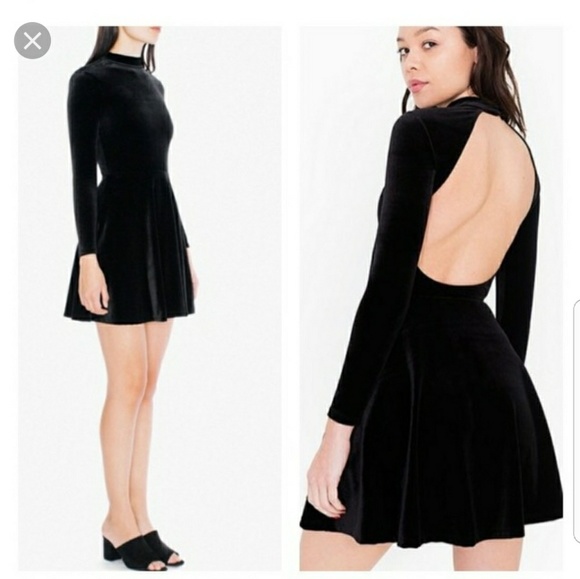 american apparel black velvet dress